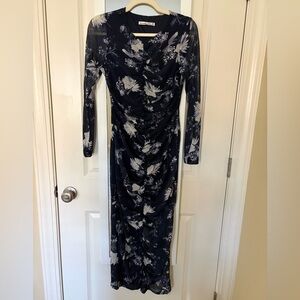 Abercrombie & Fitch Navy Floral Long Sleeve Dress
